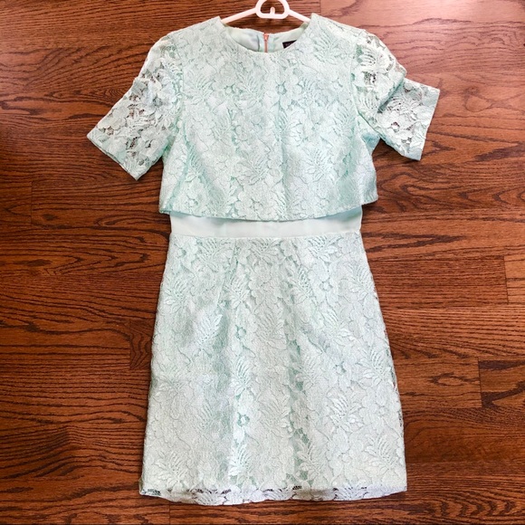 chinese dress ladies Mint Beaded Lace Mini Dress – Montsand